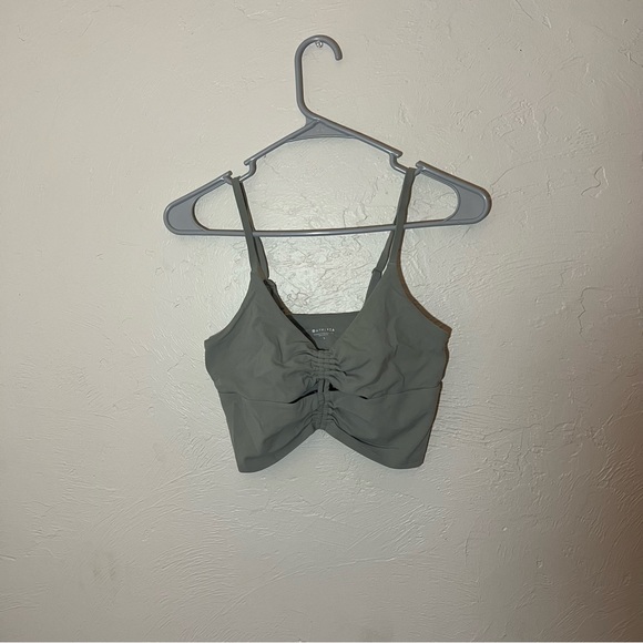 Athleta A-C Cup Cinch Longline Sage Green Sports Bra Small - Picture 4 of 6